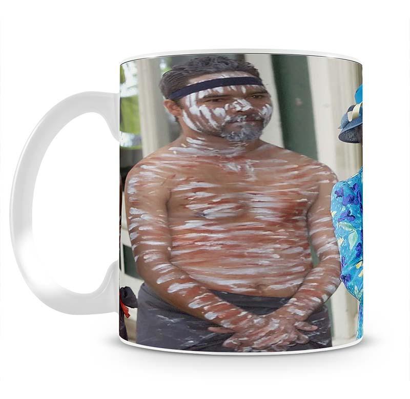 Queen Elizabeth II with an Aboriginal dancer in Australia Mug - Canvas Art Rocks - 2
