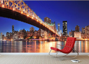 Queensboro Bridge over New York Wall Mural Wallpaper - Canvas Art Rocks - 2