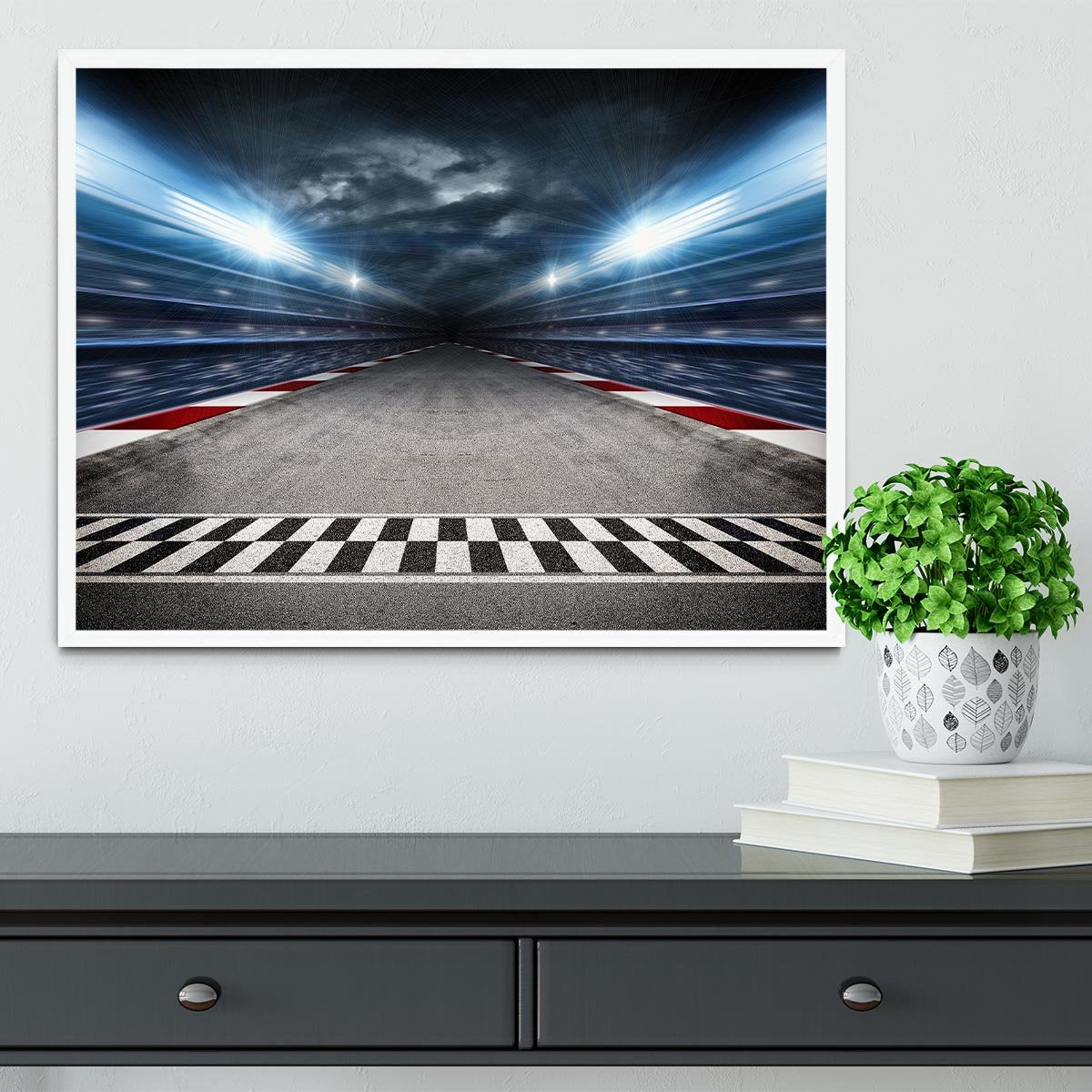 Race Track Framed Print - Canvas Art Rocks -6