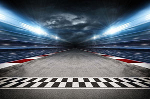 Race Track Wall Mural Wallpaper - Canvas Art Rocks - 1