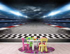 Race Track Wall Mural Wallpaper - Canvas Art Rocks - 3
