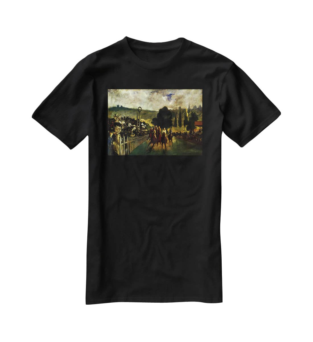 Race at Longchamp by Manet T-Shirt - Canvas Art Rocks - 1