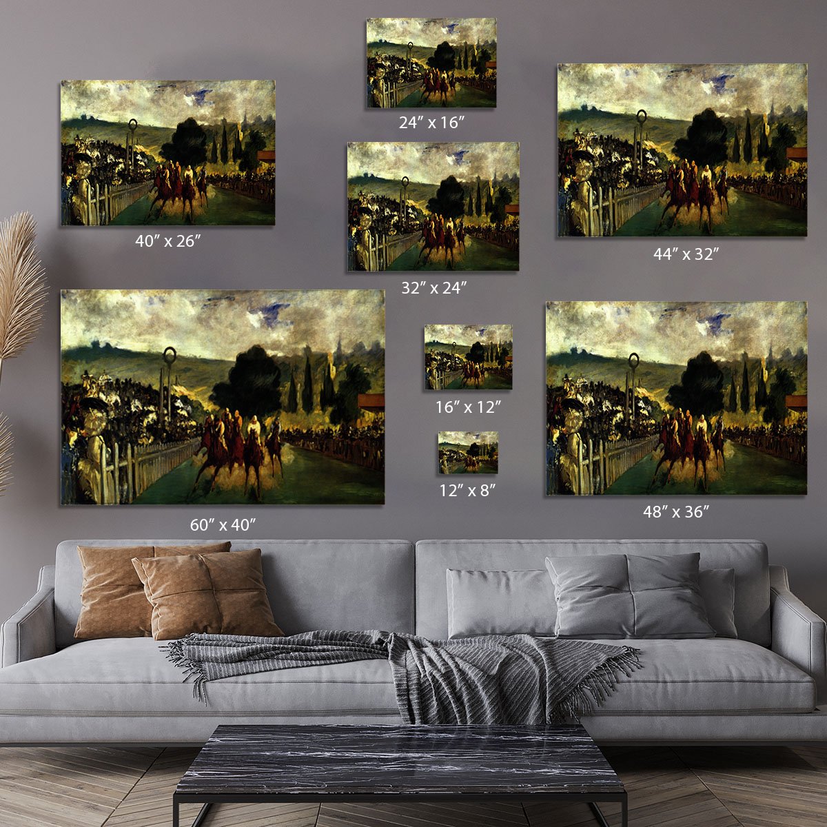 Race at Longchamp by Manet Canvas Print or Poster