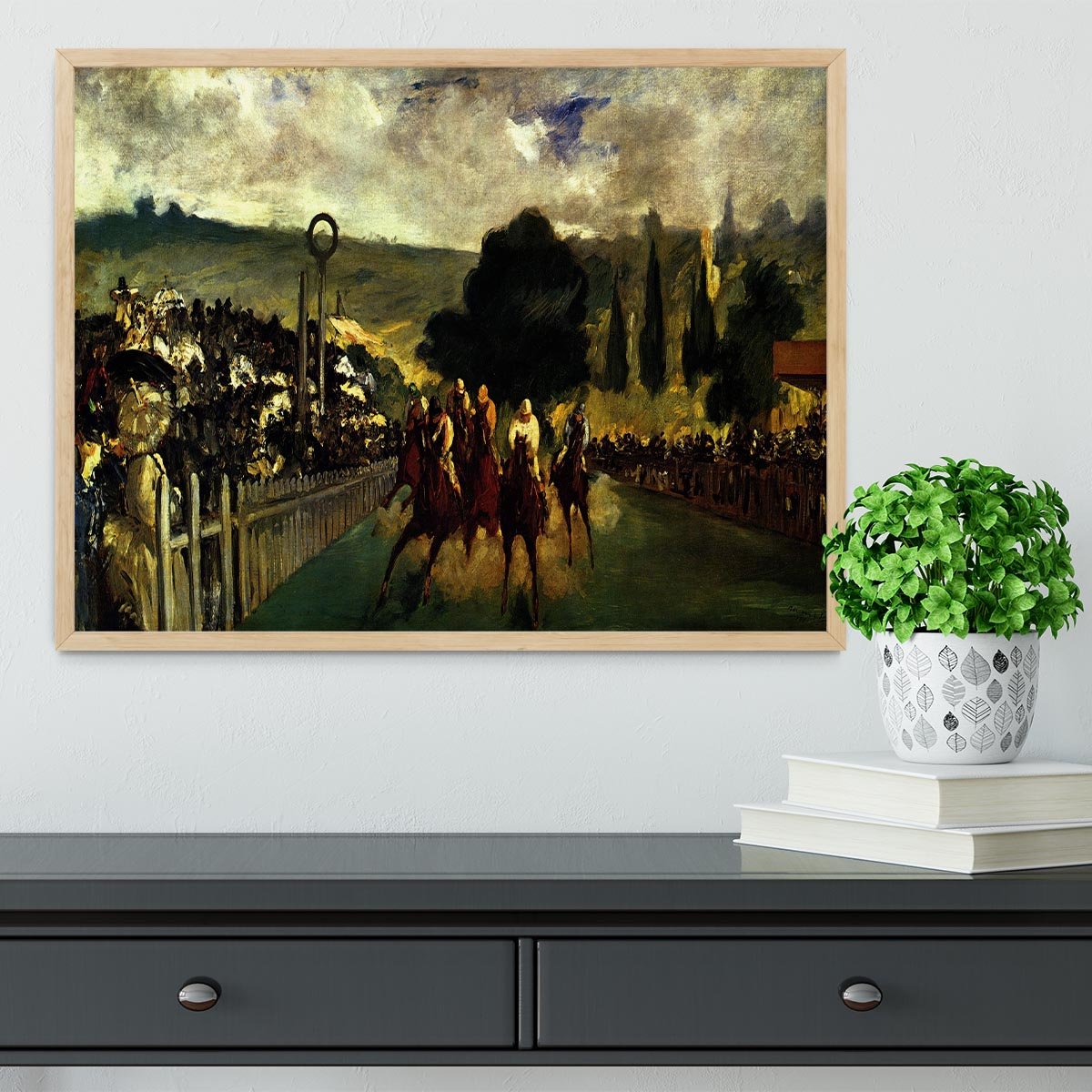 Race at Longchamp by Manet Framed Print - Canvas Art Rocks - 4