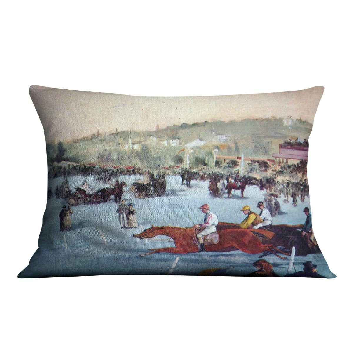 Races at the Bois de Boulogne by Manet Throw Pillow