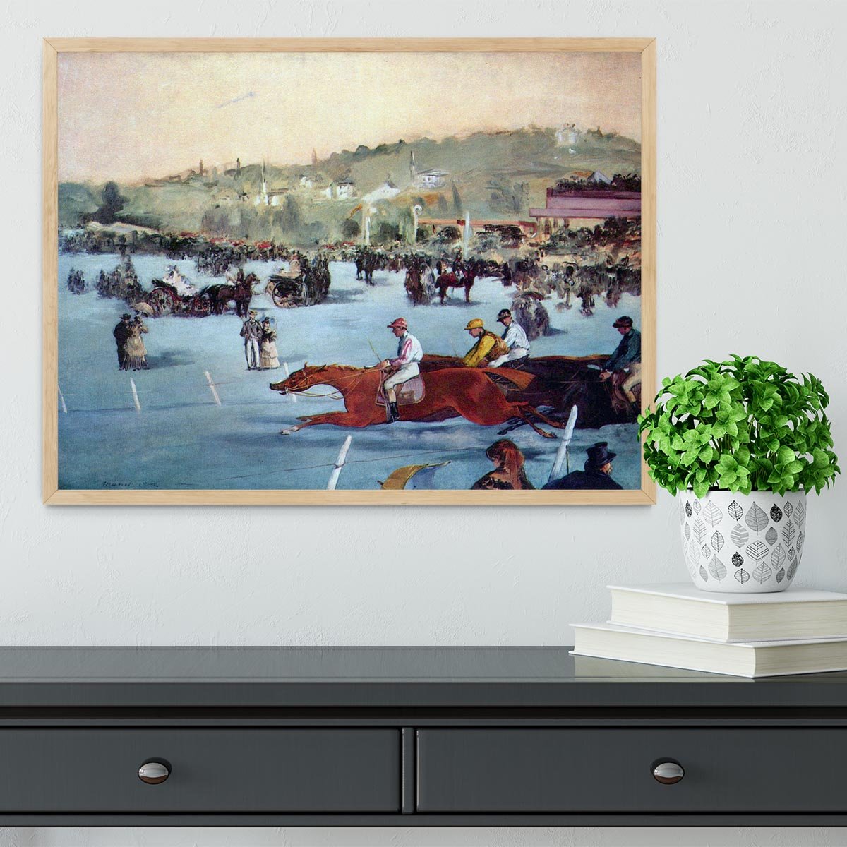 Races at the Bois de Boulogne by Manet Framed Print - Canvas Art Rocks - 4