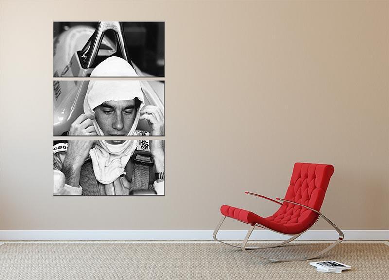 Racing driver Ayrton Senna at Silverstone 3 Split Panel Canvas Print - Canvas Art Rocks - 2
