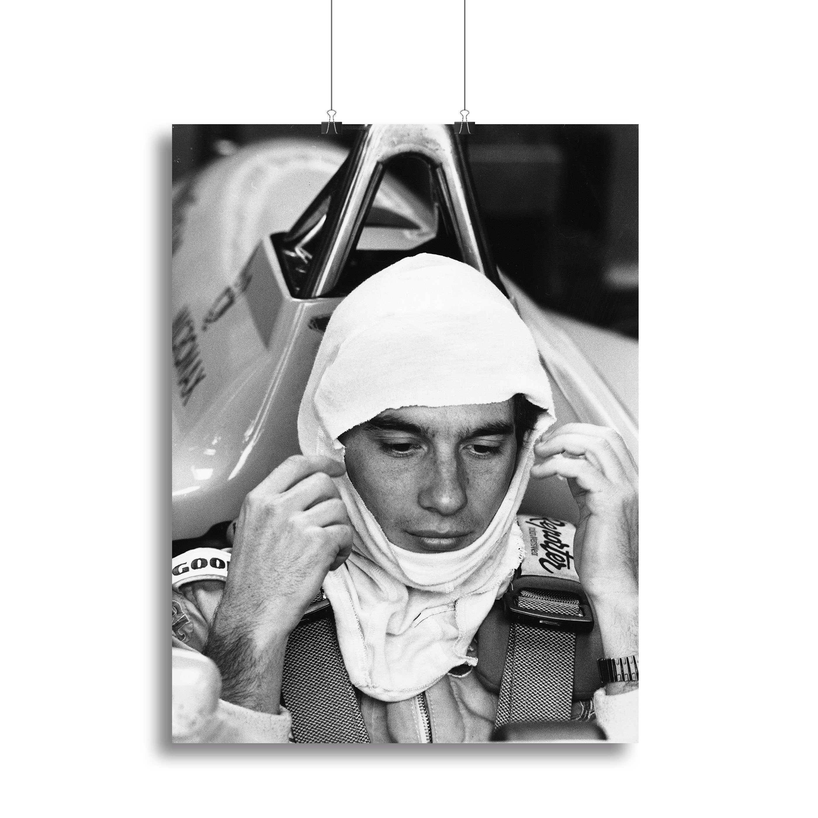 Racing driver Ayrton Senna at Silverstone Canvas Print or Poster