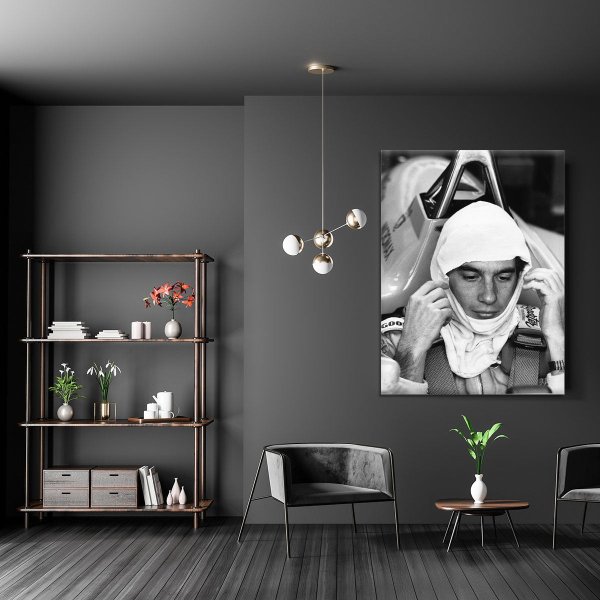Racing driver Ayrton Senna at Silverstone Canvas Print or Poster