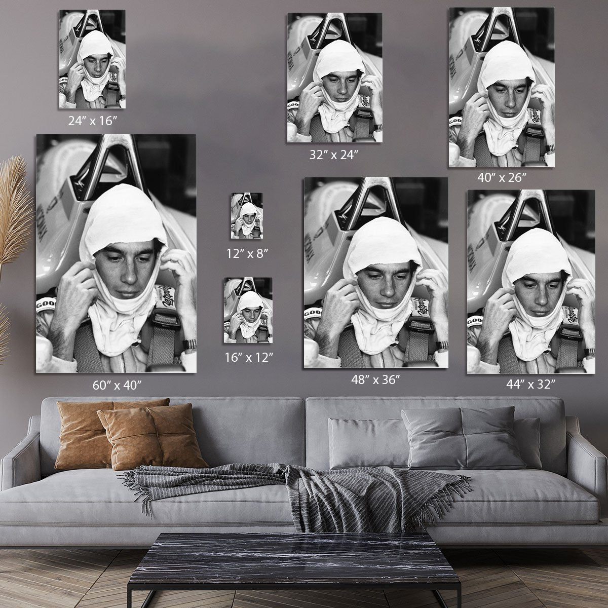 Racing driver Ayrton Senna at Silverstone Canvas Print or Poster