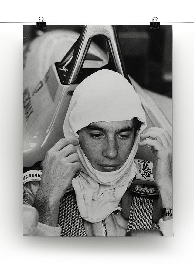 Racing driver Ayrton Senna at Silverstone Canvas Print or Poster - Canvas Art Rocks - 2