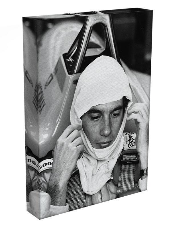 Racing driver Ayrton Senna at Silverstone Canvas Print or Poster - Canvas Art Rocks - 3