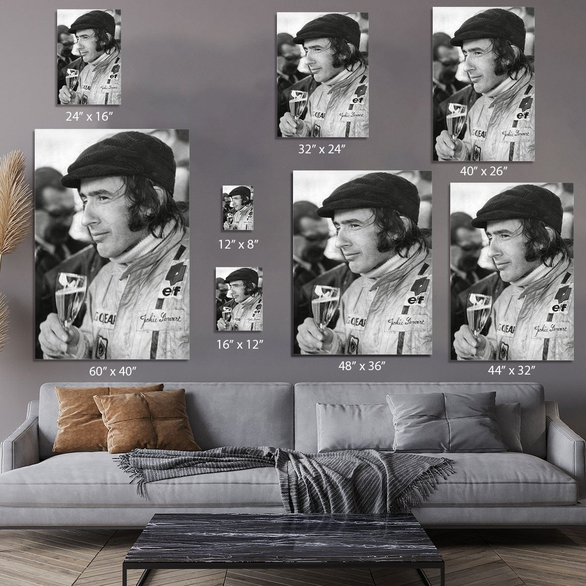 Racing driver Jackie Stewart in 1971 Canvas Print or Poster