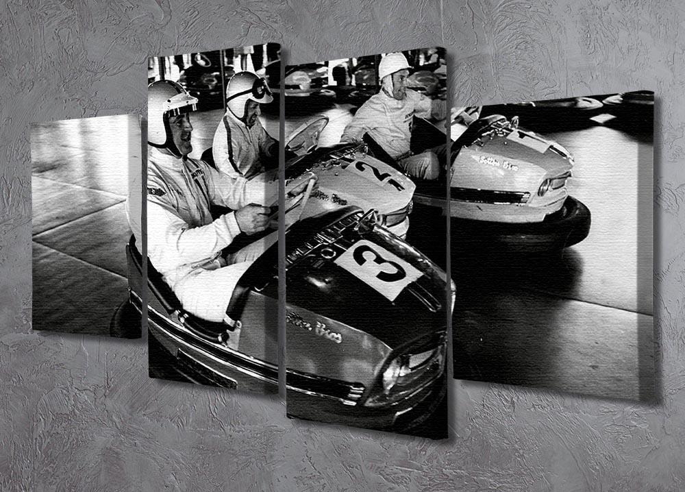 Racing drivers on the dodgems 4 Split Panel Canvas - Canvas Art Rocks - 2