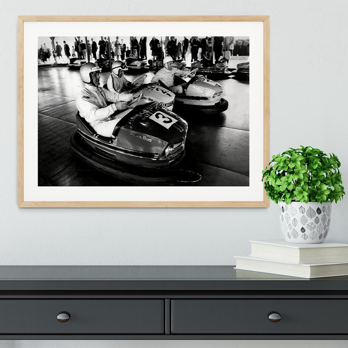 Racing drivers on the dodgems Framed Print - Canvas Art Rocks - 3
