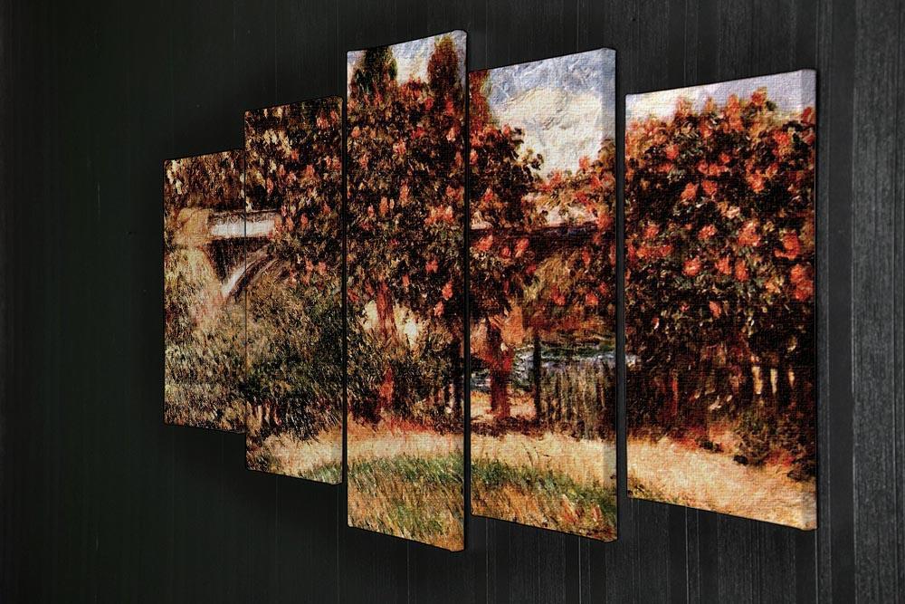 Railway bridge of Chatou by Renoir 5 Split Panel Canvas - Canvas Art Rocks - 2