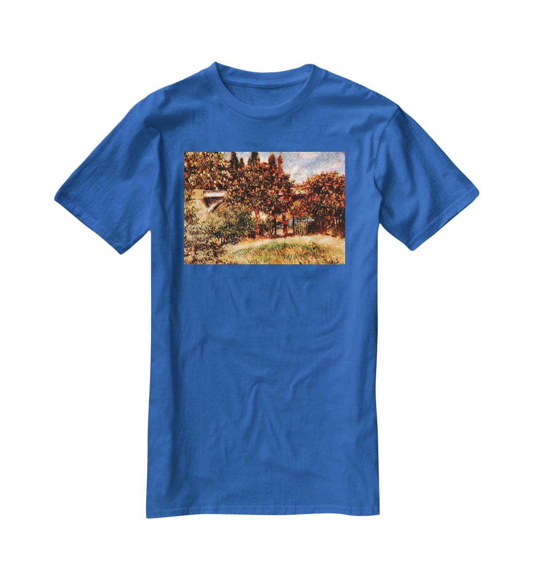 Railway bridge of Chatou by Renoir T-Shirt - Canvas Art Rocks - 2
