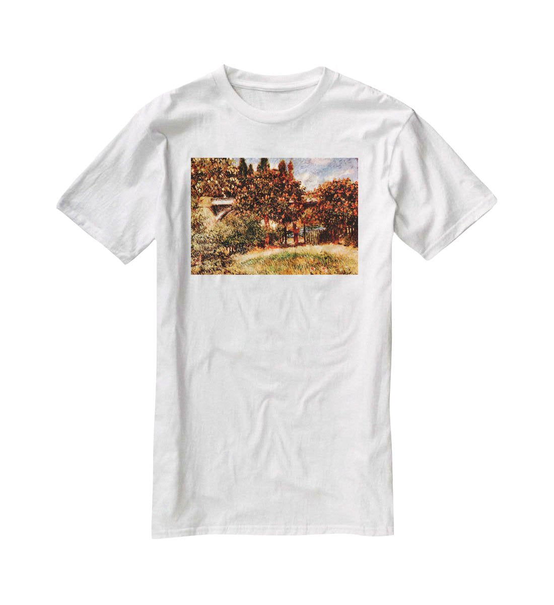 Railway bridge of Chatou by Renoir T-Shirt - Canvas Art Rocks - 5