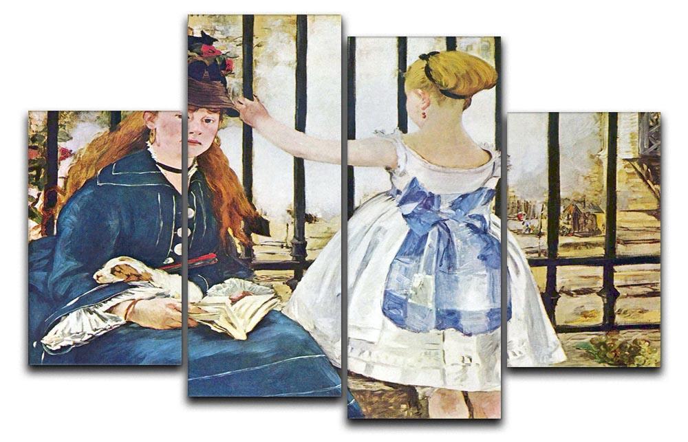 Railway by Manet 4 Split Panel Canvas  - Canvas Art Rocks - 1