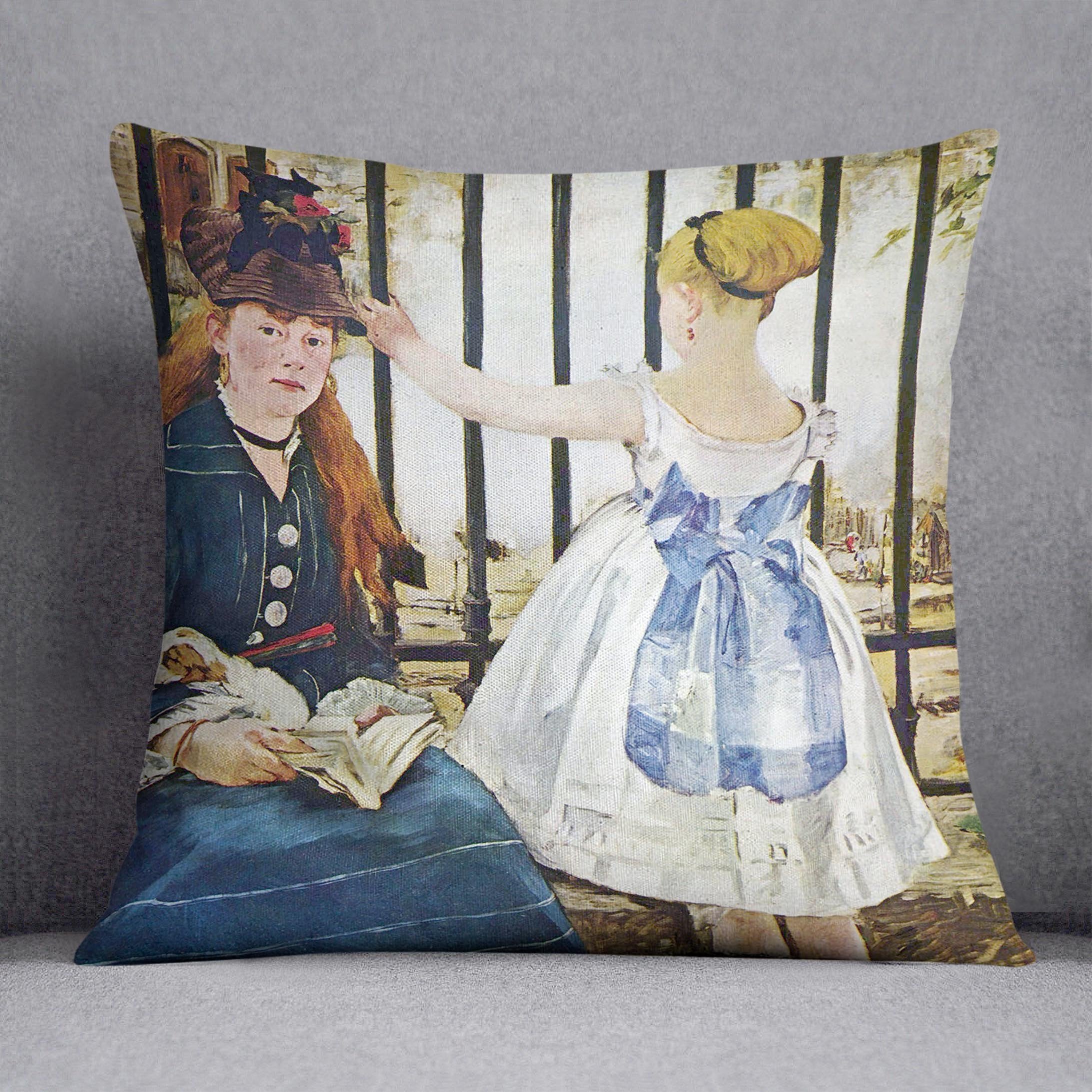 Railway by Manet Throw Pillow