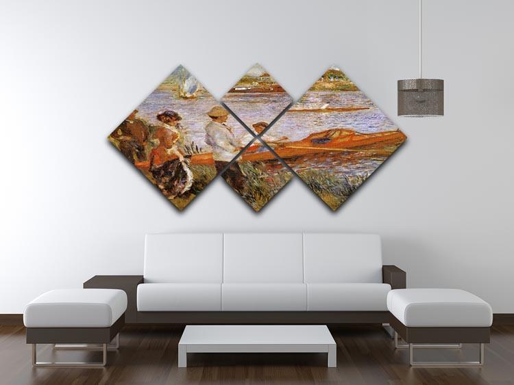Rameurs A Chatou 1879 by Manet 4 Square Multi Panel Canvas - Canvas Art Rocks - 3
