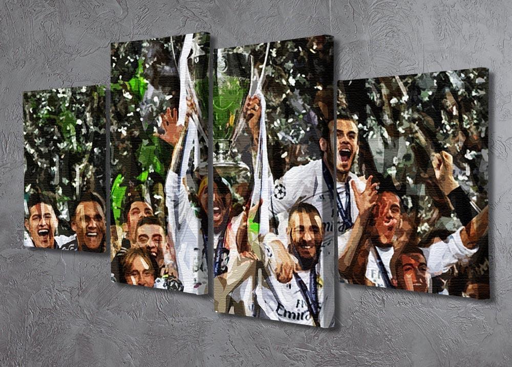 Real Madrid Champions League 2017 4 Split Panel Canvas - Canvas Art Rocks - 2