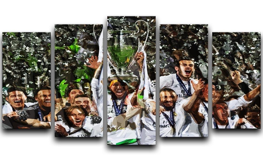 Real Madrid Champions League 2017 5 Split Panel Canvas  - Canvas Art Rocks - 1