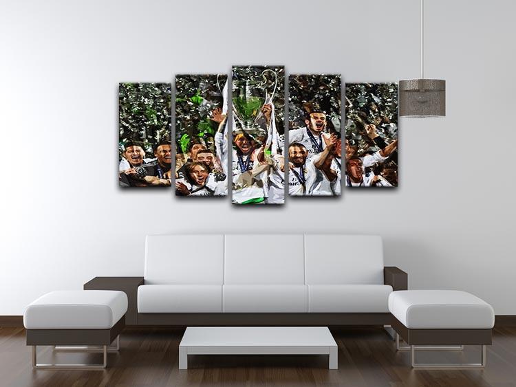 Real Madrid Champions League 2017 5 Split Panel Canvas - Canvas Art Rocks - 3