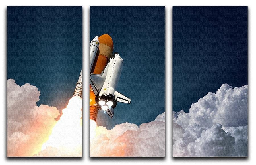 Realistic 3d Scene Of Space Shuttle 3 Split Panel Canvas Print - Canvas Art Rocks - 1
