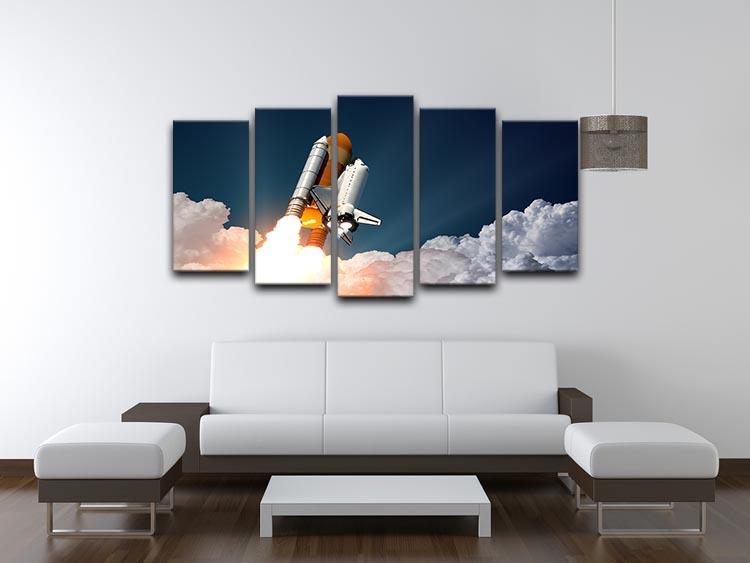 Realistic 3d Scene Of Space Shuttle 5 Split Panel Canvas - Canvas Art Rocks - 3