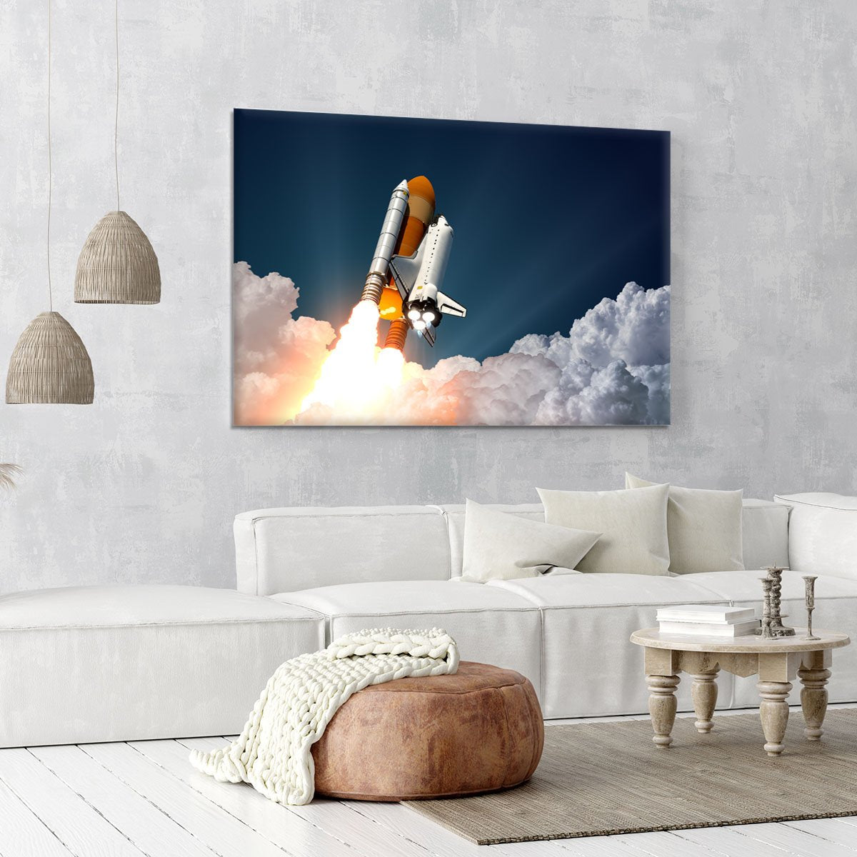 Realistic 3d Scene Of Space Shuttle Canvas Print or Poster