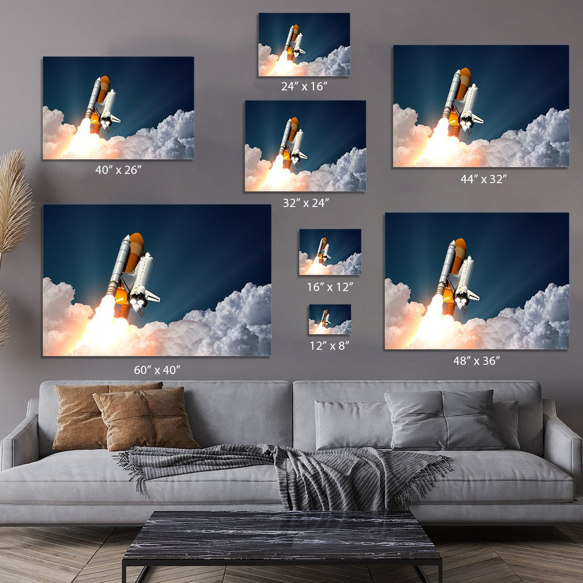 Realistic 3d Scene Of Space Shuttle Canvas Print or Poster