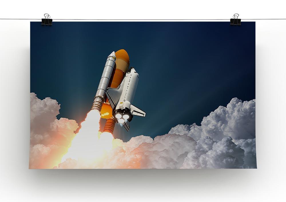 Realistic 3d Scene Of Space Shuttle Canvas Print or Poster - Canvas Art Rocks - 2
