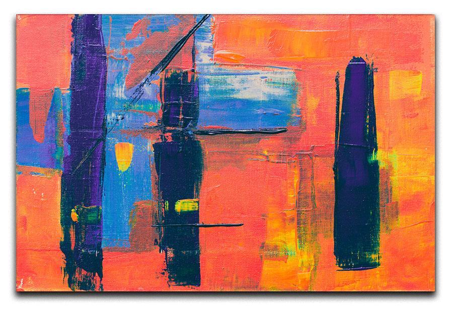 Red And Blue Abstract Painting Canvas Print or Poster  - Canvas Art Rocks - 1