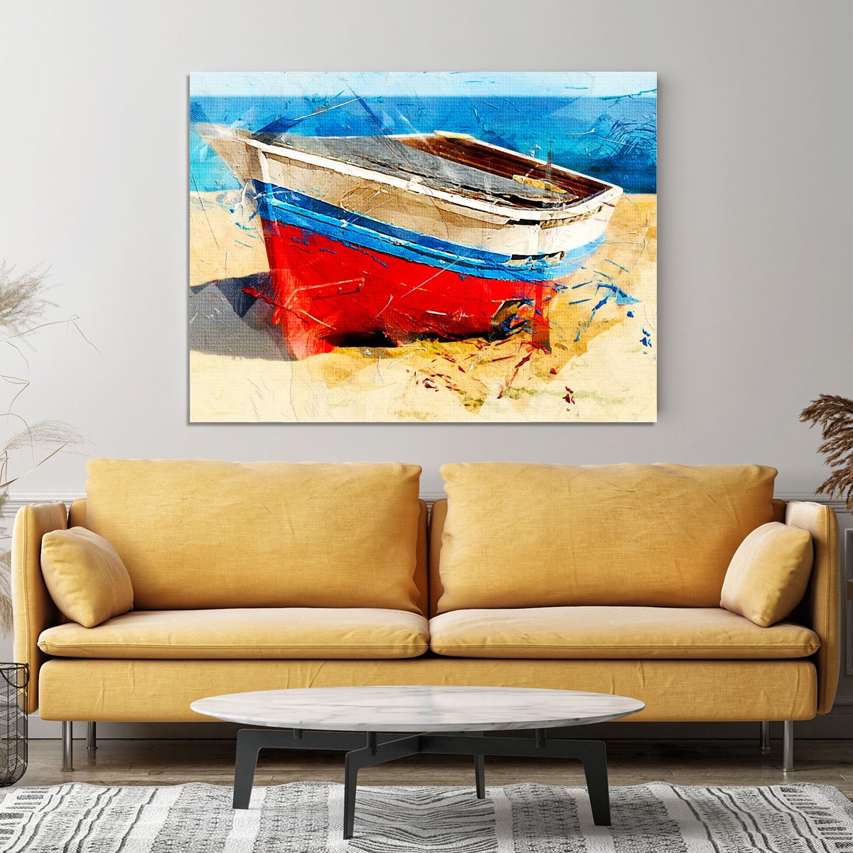 Red Boat Canvas Print or Poster
