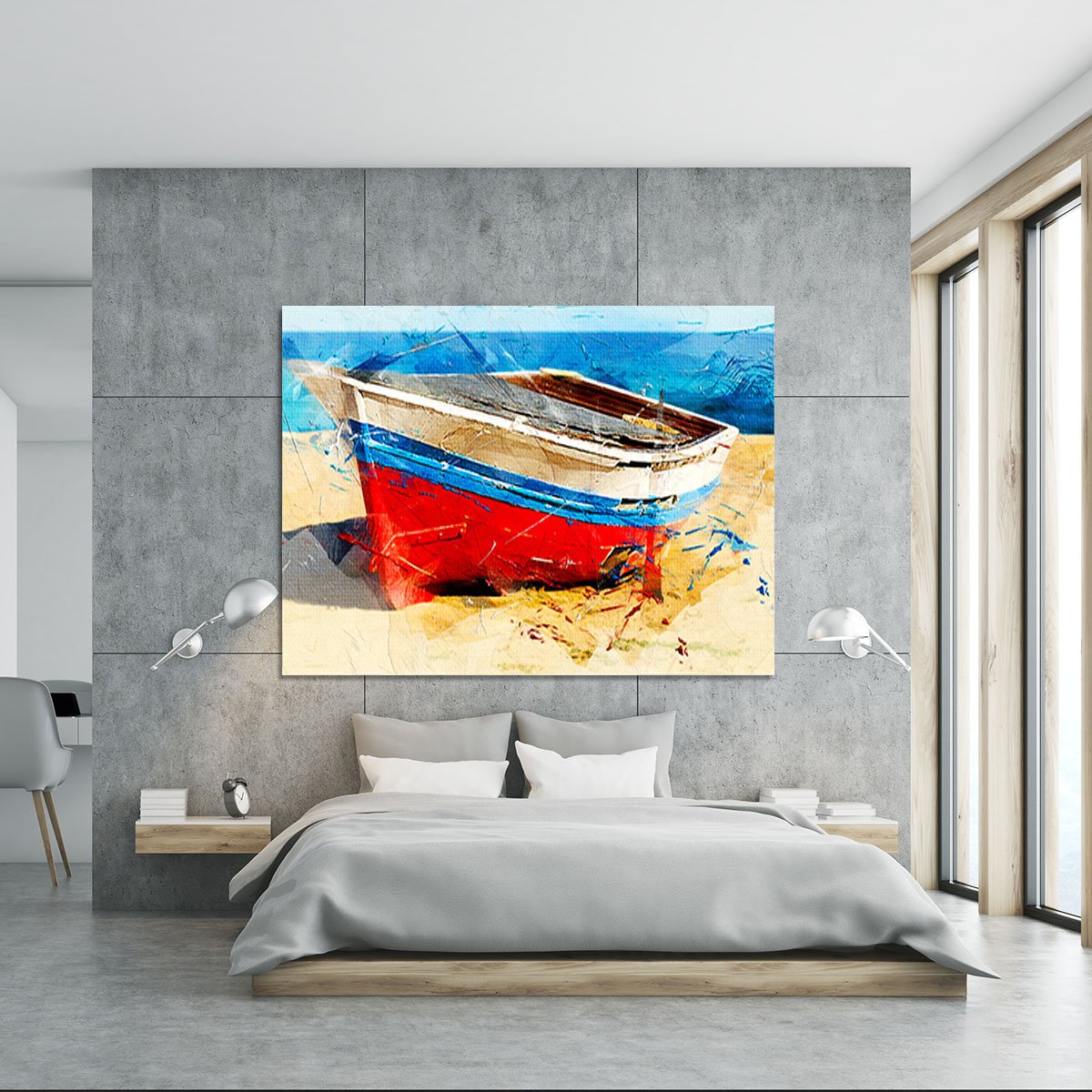 Red Boat Canvas Print or Poster