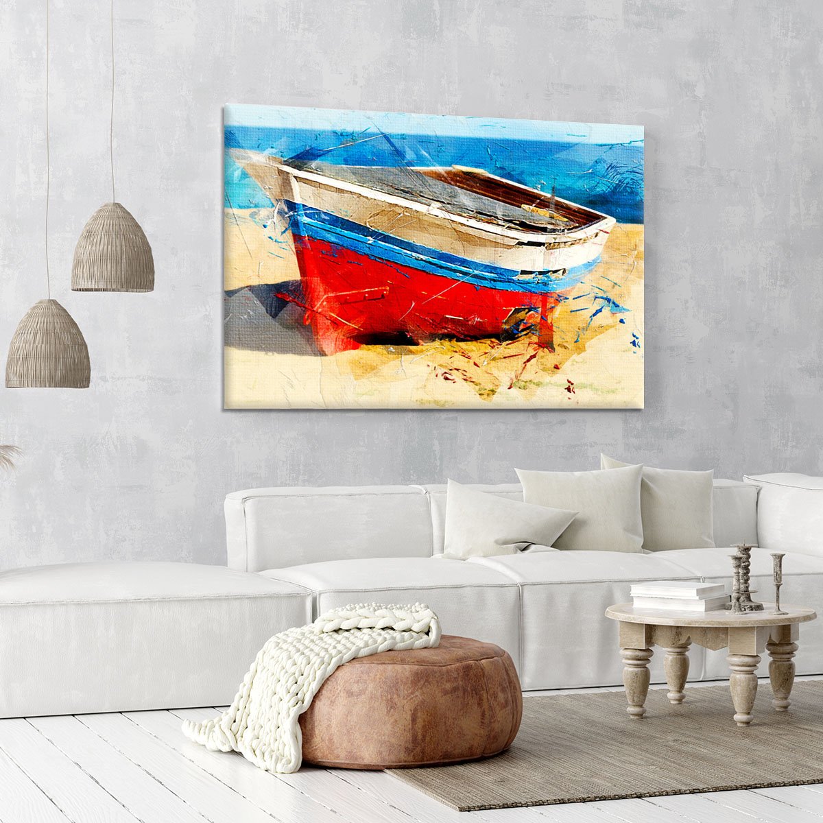 Red Boat Canvas Print or Poster