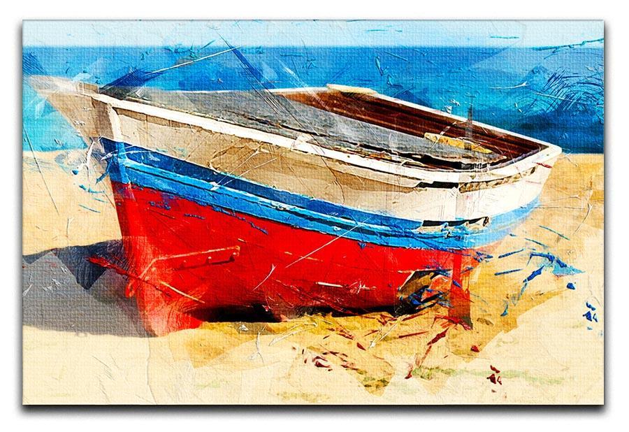 Red Boat Canvas Print or Poster  - Canvas Art Rocks - 1