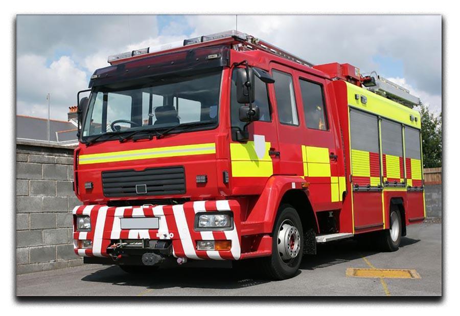 Red British fire engine Canvas Print or Poster  - Canvas Art Rocks - 1