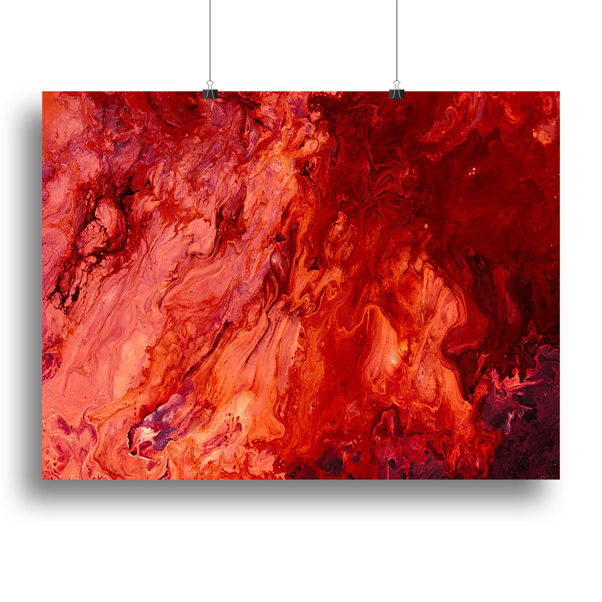 Red Flame Marble Canvas Print or Poster