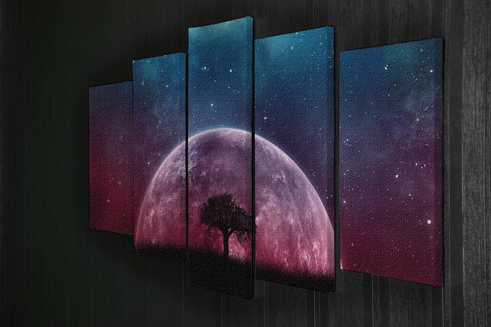Red Moon 5 Split Panel Canvas - Canvas Art Rocks - 2