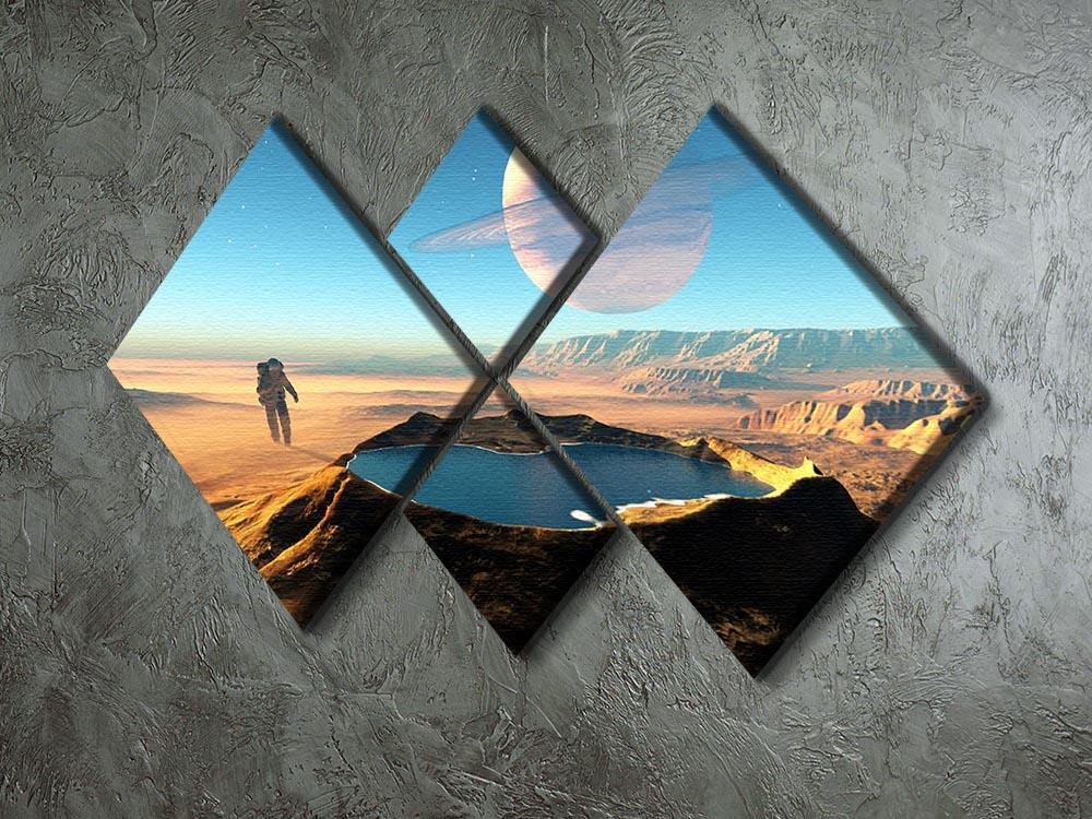 Red Planet Mars Space Walk 4 Square Multi Panel Canvas - Canvas Art Rocks - 2