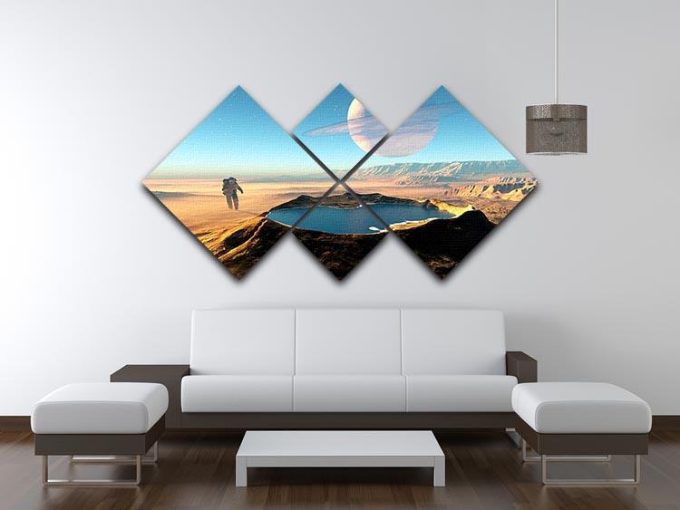 Red Planet Mars Space Walk 4 Square Multi Panel Canvas - Canvas Art Rocks - 3