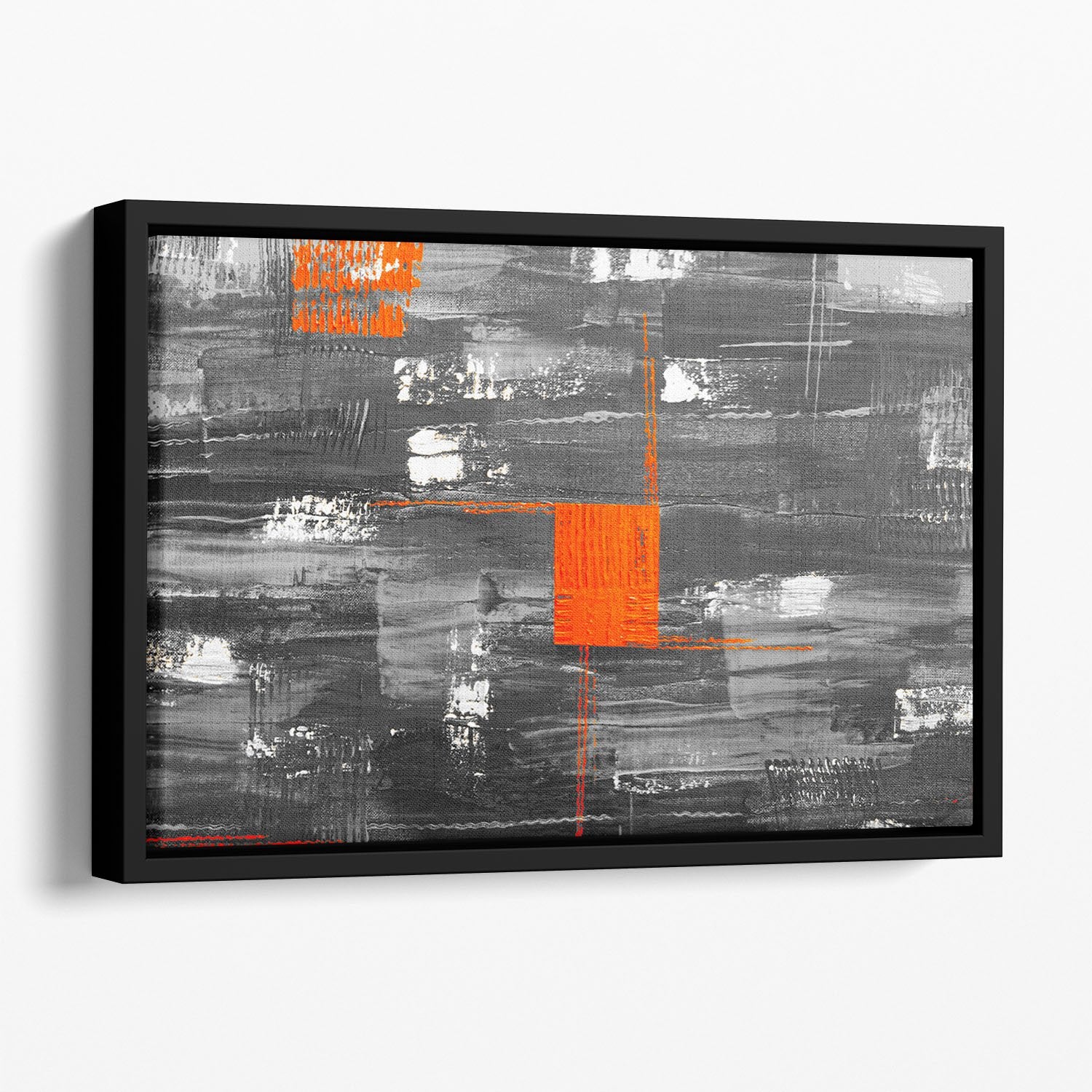 Red Square Floating Framed Canvas