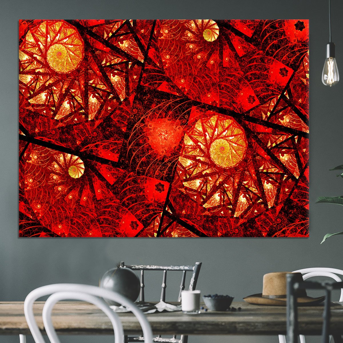 Red fiery glowing spiral Canvas Print or Poster