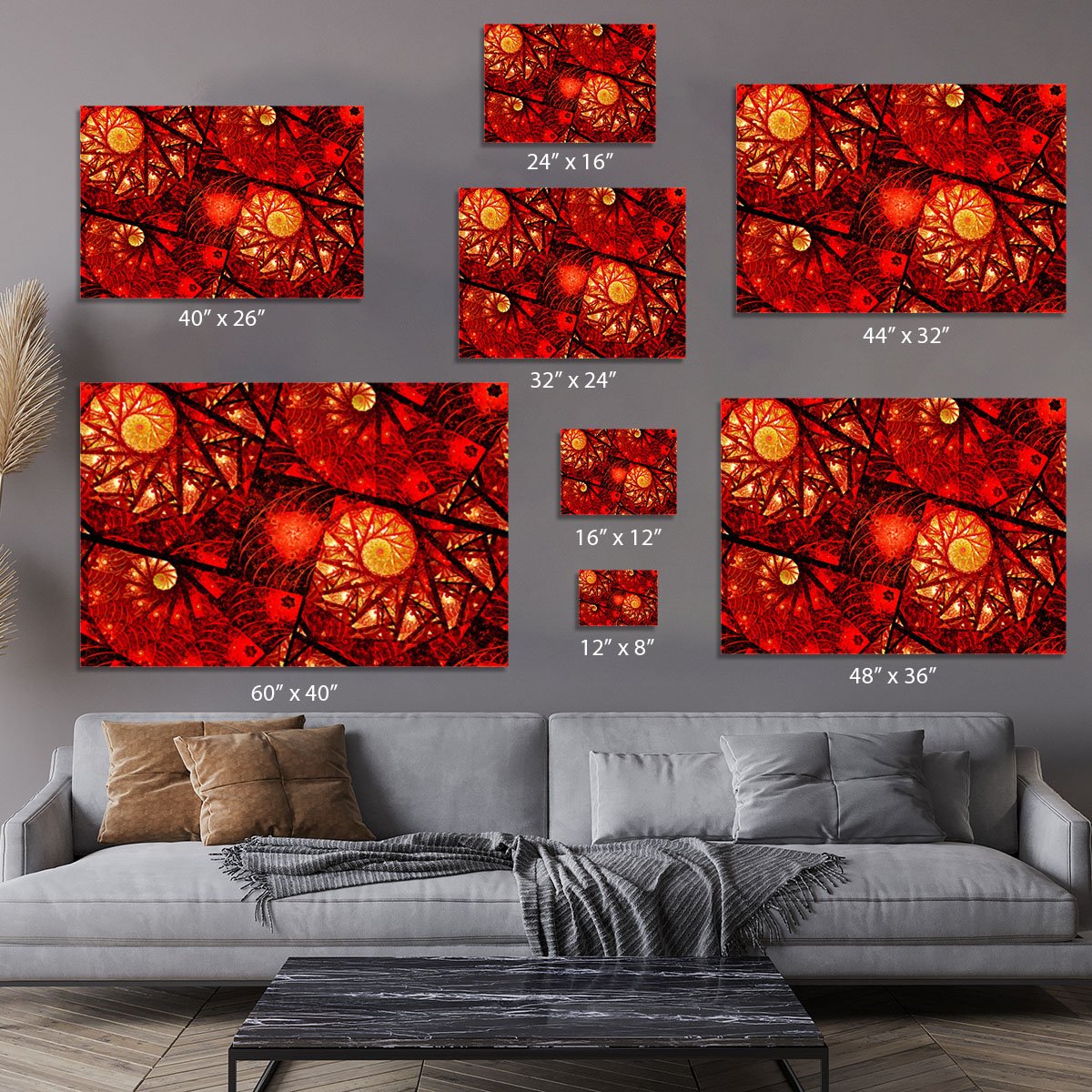 Red fiery glowing spiral Canvas Print or Poster