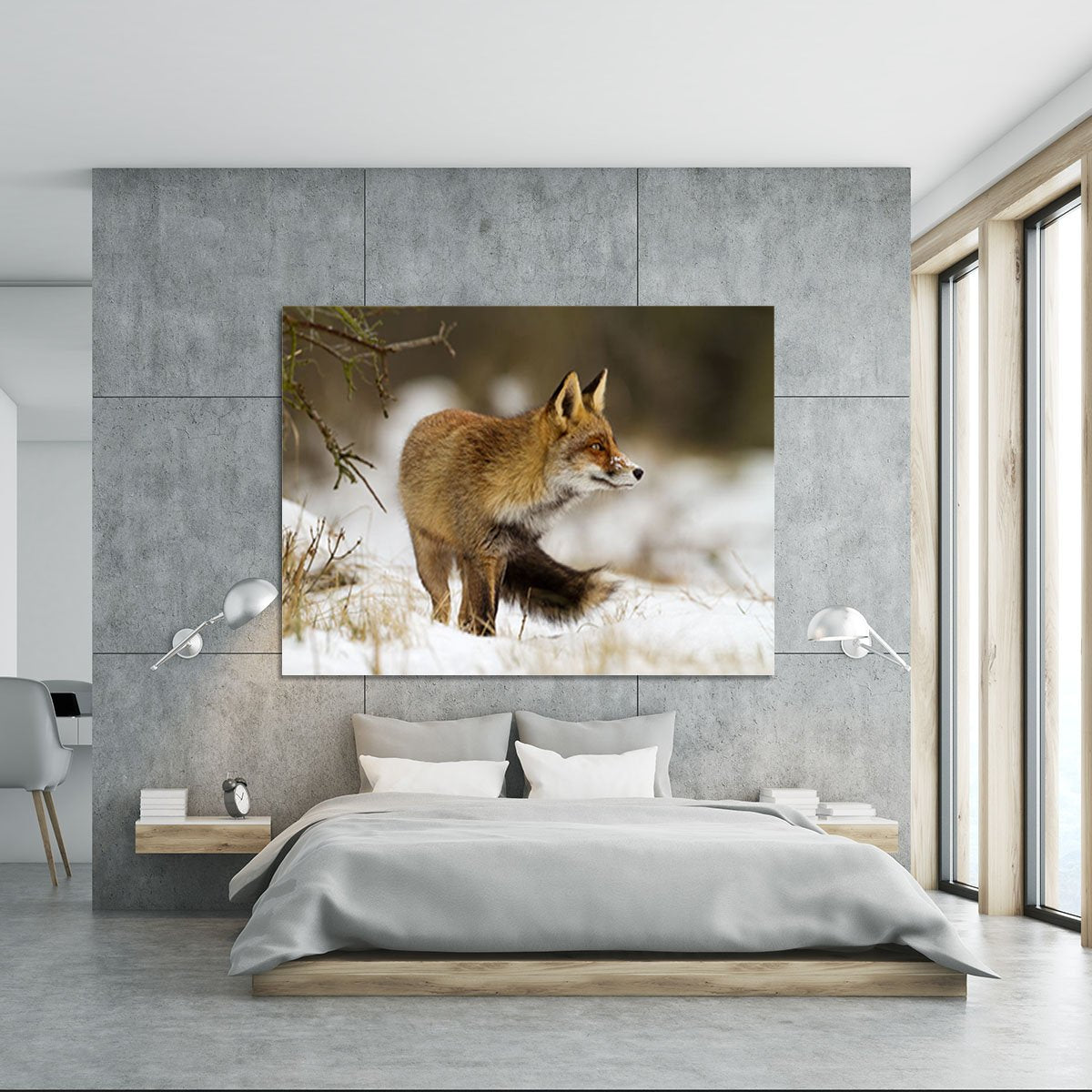 Red fox in wintertime Canvas Print or Poster