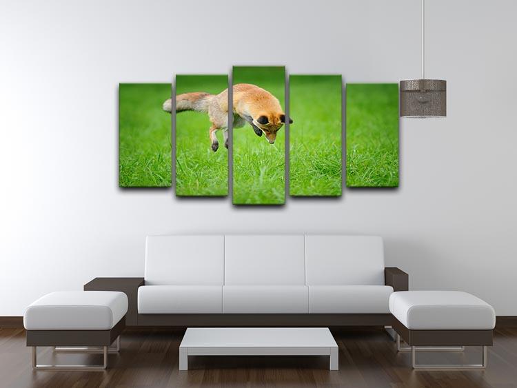 Red fox on hunt 5 Split Panel Canvas - Canvas Art Rocks - 3