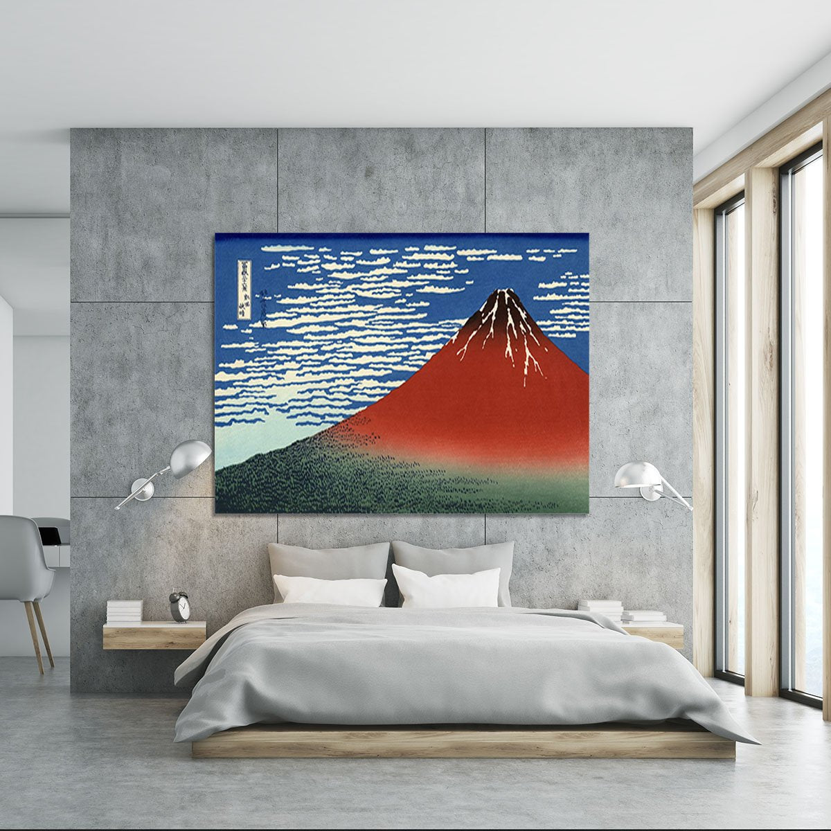 Red southern wind on Fiji on a clear morning by Hokusai Canvas Print or Poster