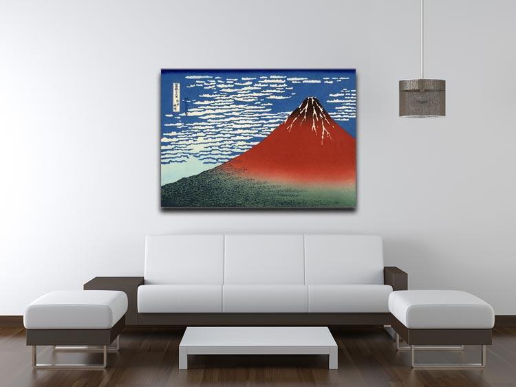 Red southern wind on Fiji on a clear morning by Hokusai Canvas Print or Poster - Canvas Art Rocks - 4
